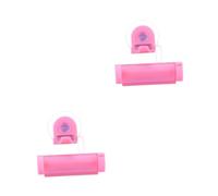 Beaupretty 2 Pz spremi tubetto di dentifricio rotante appendiabiti ventosa casa accessori acessorio bagno porta dentifricio da viaggio spremi dentifricio rotante spremi dentifricio rosa