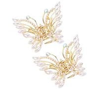 Beaupretty 2 Pz Tornante Piccoli Artigli Per Mini Fermaglio Con Artiglio Di Perle Mollette Di Strass Per Le Donne Fermagli Per Con Strass Elastici Golden Perla Artificiale