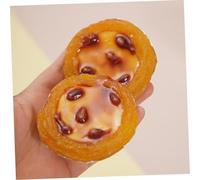 Beaupretty 2 Simulazione Crostata Uova Decorazione Artificiale per Fotografia e Negozio Riproduzione per Dessert e