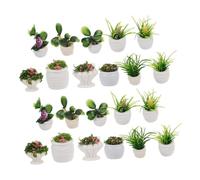 Beaupretty 22 Mini Piante in Vaso Miniature per Casa delle Bambole Bonsai Artificiali Dettagliati Decorazioni Verdi in Miniatura per Micro Paesaggi e Spazi Compatti