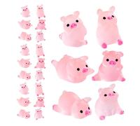 Beaupretty 24 Miniature Resin Pigs Luminous Glow in The Dark Tiny Ornaments For Garden Aquarium Dollhouse Diy Crafts