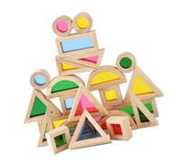 Beaupretty 24 Pezzi Blocchi da Costruzione in Legno Colorati Gioco Cognitivo per Ragazzi e Ragazze Giocattolo Interattivo Educativo per Sviluppo Intelligenza e Abilità Manuali Duraturo e