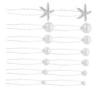 Beaupretty 24 Pezzi Diadema a Forcina Di Perle Accessori Ballo Studentesco Perni Nozze Doccia Bobby Copricapo Compleanno Arredamento Del Matrimonio Nuziale A Forma Di Forcina Da Sposa Lega