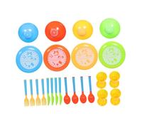 Beaupretty 24 Pezzi Gioco Cucina per Accessori in Plastica Sicura per Bambine Utensili e Piatti per Gioco di Ruolo e Sviluppo Autonomia