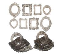 Beaupretty 24 Pezzi Miniature Vintage Picture Frames in Antique Baroque Style Small Resin And Wood Photo Frame For Dollhouse Wedding Christmas And Home Decor Lightweight