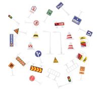 Beaupretty 28 Cartelli Stradali in Plastica Resistente Segnali Divieto Sosta e Sicurezza per Gioco Educativo per Apprendimento e