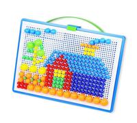 Beaupretty 296 Giochi Educativi Pegboard per Puzzle con Colorati in Plastica Sicura Stimola Creatività Coordinazione Occhio Mano e Pensiero per Età Prescolare Colore Colore Casuale