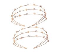 Beaupretty 2pezzi Cerchietti Metallo Con Stelle Danzanti e Cristalli Per Donna Accessori Per Matrimonio Cosplay e Feste Elegante Testa Da Dea Per Ogni Occasione