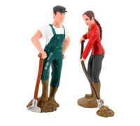 Beaupretty 2pezzi Da Tavolo in Modelli Contadini Agricoli Maschi e Femmine Decori Per Paesaggio Accessori Per Tavolo Da Sabbia Oggetti in Miniatura