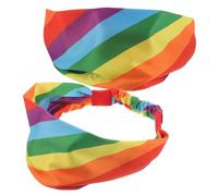Beaupretty 2pezzi Fascia Sportiva Arcobaleno Larga Antisudore per Donne e Uomini Elastica per Allenamento e Yoga di Fasce Colorate per Capelli