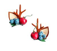 Beaupretty 2pezzi Fermaglio per Capelli Bacche Natalizie Forcina per Capelli Corna di Bacche Natalizie Natalizi