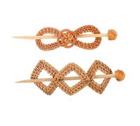 Beaupretty 2pezzi Forcina per Capelli in Rattan Cavo Bastoncino Stile Boho per Capelli di Tutti i Tipi Accessorio alla Moda per Donne e Adolescenti Design Elegante e Facile da Usare