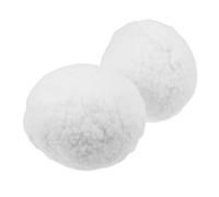 Beaupretty 2pezzi Palline Peluche Bianche Pompon Progetti da Te per Decorazioni Natalizie Materie Prime per Pupazzi Artigianali Accessori per Artigianato Pompon