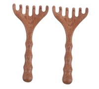 Beaupretty 2pezzi Pettine Massaggiante Legno Per Capelluto Strumento Gua Per Massaggi Alla Testa e Al Collo Pettine Antistress Con Denti Larghi Per Terapia e Rilassamento
