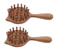 Beaupretty 2pezzi Pettine Massaggiatore Per Capelluto in Legno Pettine Denti Larghi Portatile Per Massaggiante Ergonomico Multifunzionale