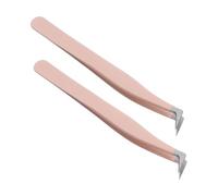Beaupretty 2pezzi Pinzette Per Ciglia in Acciaio Inossidabile Punta Appuntita Applicatore Curvo Per Extension Ciglia Strumento Di Precisione Per Trucco e Cura Dei Del Viso