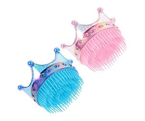 Beaupretty 2pezzi Spazzola Per Capelli Corona Per Bambine Pettine Portatile Corona Glitterata Regalo Di Compleanno Per Ragazze Setole Flessibili Che Districano Facilmente i Nodi