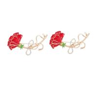 Beaupretty 2pezzi Spilla Carnation Strass Con Design Creativo Accessorio Elegante Per Festa Della Mamma Perfetta Per Abbigliamento Formale e Informale Speciale Per Donna