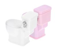 Beaupretty 2pezzi Vasino Da Bagno in Miniatura Set Toilette Per Casa Delle Bambole Accessori in Plastica Per Case in Miniatura Mobili Da Bagno Per Giocattoli