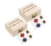 Beaupretty 2set Scatola in Legno per Conservare Capelli Fetali e Cordone Ombelicale di Contenitori per Ricordi del Primo Taglio di Capelli del Ragazzo Ragazza Ragazza Organizer per Ricordi