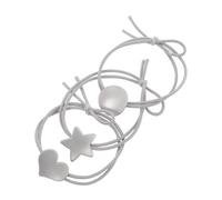 Beaupretty 3 Elastici Per Eleganti: Cerchietti in Gomma Leggeri Con Ciondolo A Forma Di Stella/rotondo/cuore - Comodi Elastici Per Che Non Tirano, Adatti Per Varie
