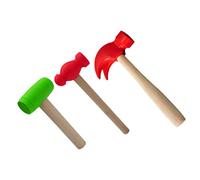 Beaupretty 3 Martello per Martelli Legno Ruolo Interattivo Genitore Educativo per Sviluppo Motorio e Coordinazione Rosso e Verde