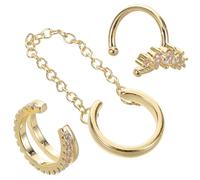 Beaupretty 3 Orecchini Pendenti Scintillanti Per Donna: Ornamenti Per Le Orecchie Con Strass Regolabili Non Perforanti, Gioielli Abbaglianti, Accessori Eleganti