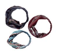 Beaupretty 3 Pezzi ampia fascia per bandana hair charms bandane hair jewelry ondulato bande fascia annodata elastico fasce larghe Largo fascia sportiva fasce per creative Navy