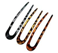 Beaupretty 3 pezzi Forcina U Acetato per Acconciature Eleganti Design Leopardato per Bun e Acconciature Accessorio per Donne e Ragazze