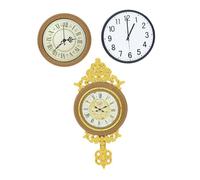 Beaupretty 3 Pezzi orologio da parete d'epoca orologi da soggiorno orologio da parete della camera da letto accessorio per casa delle bambole pla