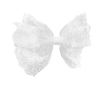 Beaupretty 3 Pz tornante clip a coccodrillo ad arco grandi clip per fiocco fermagli per per ragazze barrette hair clip molletta forcina di pizzo decorazioni da donna 5. bianca