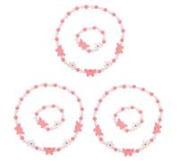 Beaupretty 3 Set set di braccialetti per Braccialetto bracciali farfalla Gioielli per bigiotteria per ragazze gioielli di perline Collana perline collane per ragazze Di legno