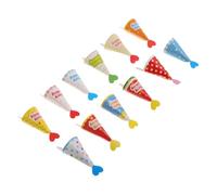 Beaupretty 36 Mini Cappellini Decorativi per Cupcake e Dolci Mix Tappi Pois Strisce e Stelle Decorazione Compleanno e Adulti per Feste e Shower