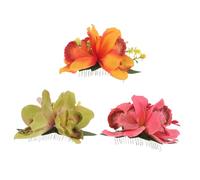 Beaupretty 3pezzi Pettini Laterali per Capelli con Orchidea Fermaglio per Capelli con Fiori Hawaiani Fatto Mano Accessori per Floreali Artificiali per Donne Ragazze Adatti per Vacanze