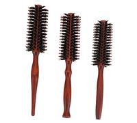 Beaupretty 3pezzi Spazzole Rotonde Setola Di Cinghiale Con Manico Legno Naturale Per Styling Adatte Per Lisci e Ricci Per Uso Asciutto e Bagnato
