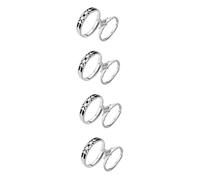 Beaupretty 4 Paia Regolabile con Zirconi per Sposi e Amanti Accessori per Cerimonie e Speciali