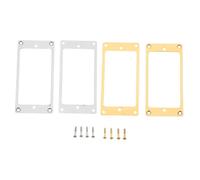 Beaupretty 4 Pezzi Electric Guitar Pickup Frames Thick Metal Mounting Rings Flat Protective Covers Compatible With Various Electric Guitars For Stage And Home Use