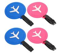 Beaupretty 4 Pezzi Etichetta per Bagagli in Silicone Pvc Rotonda Spazio per Dati Personali, Facile da Attaccare e Rimuovere, per Borse da Viaggio e Zaini Durante le Vacanze o Crociere