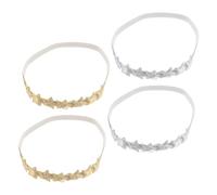 Beaupretty 4 Pezzi Fasce per con Glitterate Cerchietti Antiscivolo con Design Punte Accessori Morbidi per Neonate e Bambine Per Foto Feste e Quotidiano