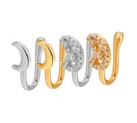 Beaupretty 4 Pezzi per Naso Non Piercing con Design Cuff per Naso Adatti per Look Chic e Decorativi per Chi Vuole Sperimentare Piercing