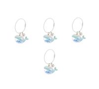 Beaupretty 4 Pezzi Portachiavi con delfino piccolo portachiavi delfino chiave del delfino coppia borsa favore simpatico peluche portachiavi Keychain di cristallo Lega di zinco