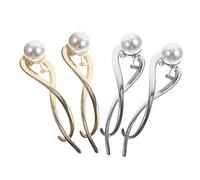 Beaupretty 4 Pz Fermaglio Per Con Perle Elastici Scoppi Arriccia Pettini Decorativi Per Arco Forcina Spilli Per Clip Ad Artiglio D'oro Accessori Spillo Metallo