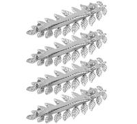 Beaupretty 4 Pz forcina fogliare fermacapelli barrette signore pettini per fermagli per decorativi mollette per per folti da donna ferro da stiro Silver