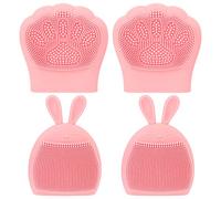 Beaupretty 4 Pz Spazzola Di Lavaggio Dell'orecchio Del Coniglio Massaggiatore Per Il Corpo Massaggiatore Facciale Massaggiatore Manuale Zampa Di Gatto Portatile Mancare Gel Di Silice