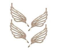 Beaupretty 4 Pz Tornante Fermaglio Per Decorativo Forcina Per Da Sposa Cavigliere Per Le Donne Fermaglio Per Alligatore Incantesimi Glitter Tre Strass Golden