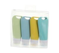 Beaupretty 4pezzi Bottiglie da Viaggio in Silicone Flaconi Portatili per Lozione Shampoo Bagnoschiuma Non Permeabili Leggeri per Viaggi e Trasporti Riutilizzabili e Ricaricabili