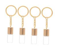 Beaupretty 4pezzi Bottiglie Di Profumo in Vetro Vuote Portachiavi Decorativo Mini Bottigliette Cilindriche in Vetro Vuoto Per Come Ciondolo Per Chiavi o Bottiglia Dei