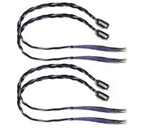 Beaupretty 4pezzi Extension Capelli Treccine Bionde Clip Design Spina Di Pesce Colore Nero e Blu Frangia Frontale Accessori Per Extension Per Capelli Per Donna