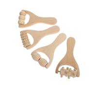 Beaupretty 4pezzi Massaggiatore Manuale in Legno Naturale Rullo Massaggiante Portatile Per Collo Schiena e Viso Strumento Per Massaggio Corpo Senza Alimentazione Esterna Bastoncino Massaggian