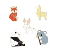 Beaupretty 5 Pezzi Spilla animale estetico ricamato bigiotteria per ragazze perni estetici spille da borsa spille animalier adorabile pettorina distintivi decorativi lega